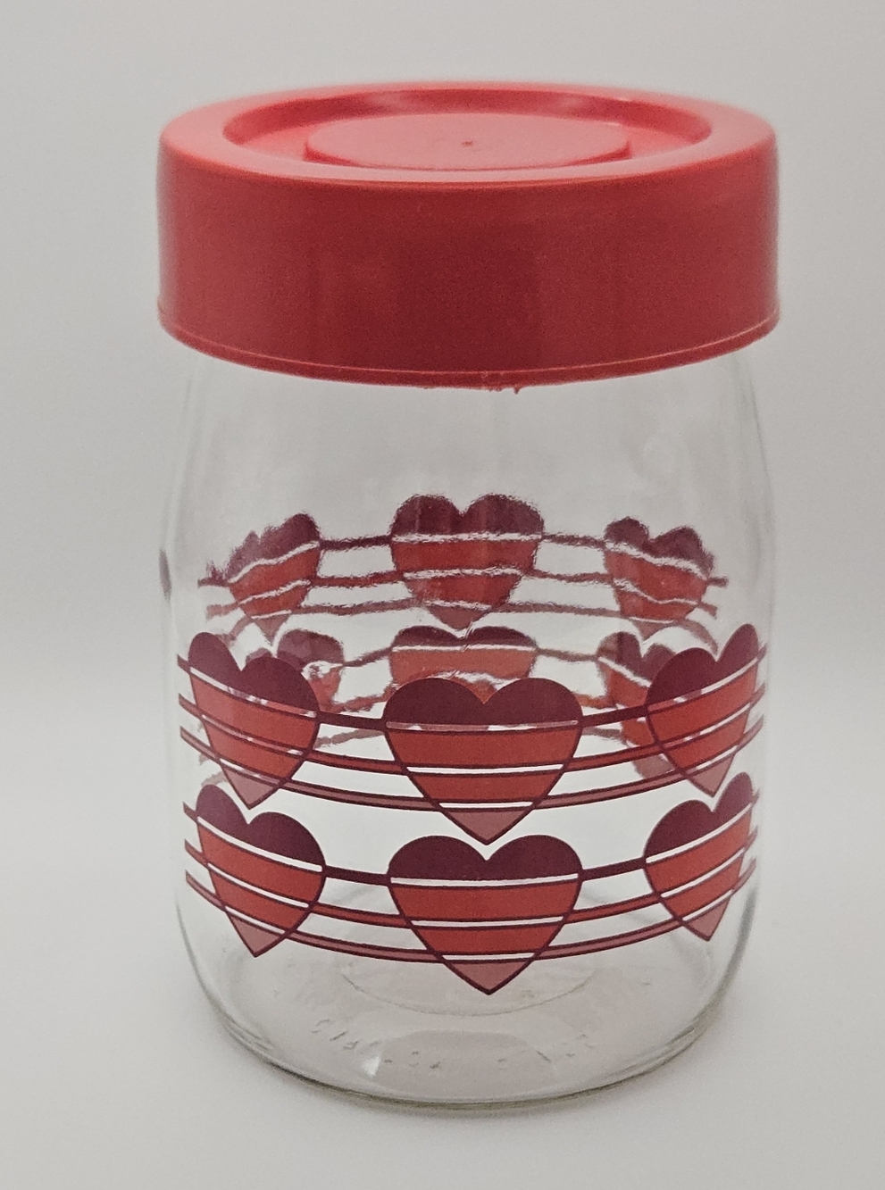 Vintage 80s Carlton Glass Valentine Jar with Lid
